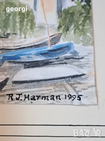 авторска картина акварел морски пейзаж    4/6, снимка 5 - Картини - 49072952