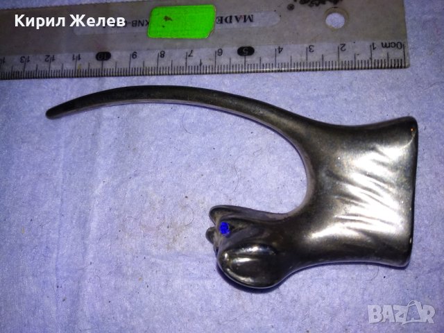 СИМПАТИЧНО МЕТАЛНО ПОСРЕБРЕНО КУЧЕНЦЕ ДЕКОРАТИВНА ФИГУРКА с КРИСТАЛЧЕТА за ОЧИ 38417, снимка 9 - Колекции - 43738934