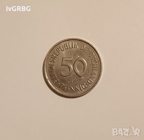 50 пфеннига 1990 Германия  ФРГ , снимка 2 - Нумизматика и бонистика - 43193712