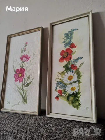 Флорални акварелни картини, снимка 3 - Антикварни и старинни предмети - 47438128