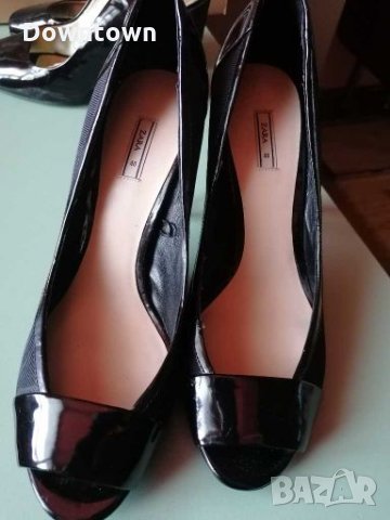 ZARA черни обувки с висок ток / номер 40, снимка 6 - Дамски обувки на ток - 28395188