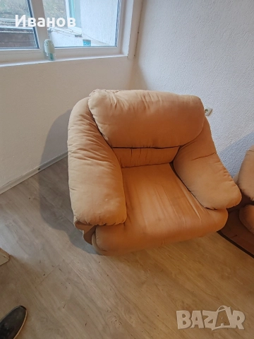 Холов диван с 2 фотьойла, снимка 2 - Дивани и мека мебел - 52703997