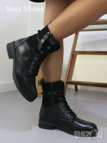 Дамски боти с плътен ток нов модел черен цвят код 37, снимка 4 - Дамски боти - 47419742
