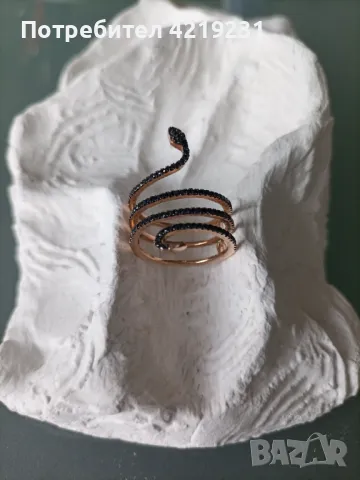 Уникален пръстен с розово злато и черни брилянти Галерия Сефира