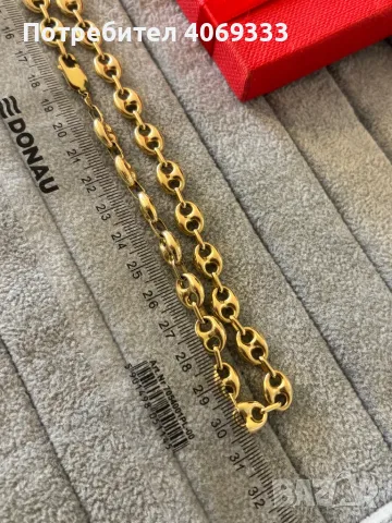 Златен синджир бобени зърна като нови 28.28гр 14к, снимка 2 - Колиета, медальони, синджири - 49874218