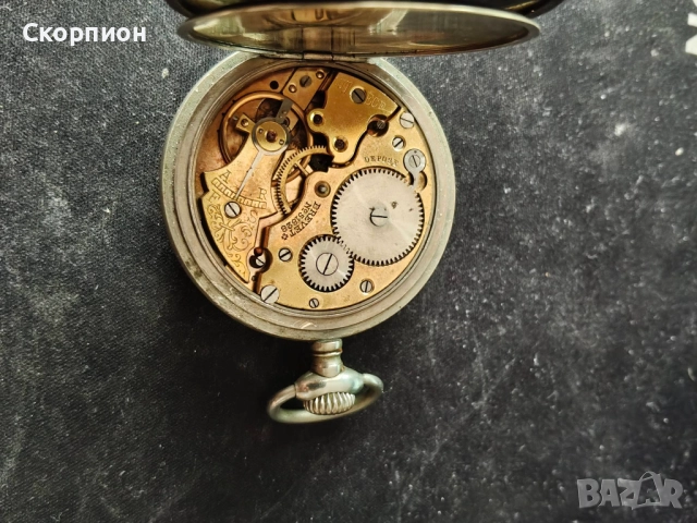 Френски джобен часовник с посребрени капаци - BREVET DEPOSE , снимка 10 - Джобни - 50501131