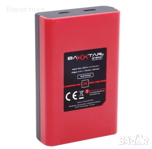 Baxxtar двойно зарядно устройство за батерии Sony NP-FZ100 (18582), LCD, USB-C и микро-USB вход, снимка 3 - Чанти, стативи, аксесоари - 48524811