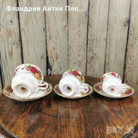 Единична чаша с чинийка, Royal Albert Old County Roses, М, снимка 3 - Чаши - 38122701