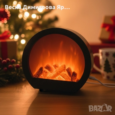 LED декоративна мини камина с имитация на пламък, снимка 2 - Декорация за дома - 52282376