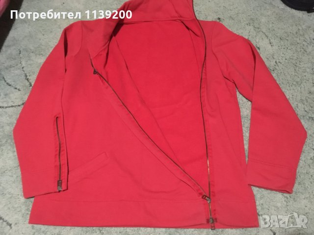 Black Snow L мъжки червен ватиран суичър с цип, снимка 4 - Суичъри - 27565676