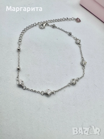 Сребърна гривна с мойсанит (диамант) 0.5 карата, снимка 7 - Гривни - 52059306