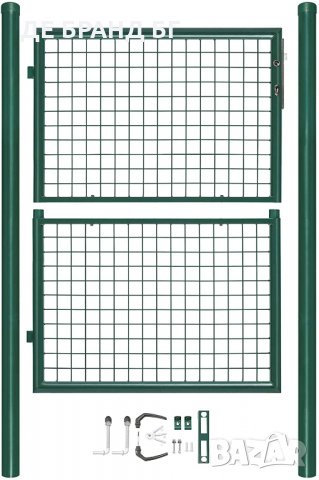 Градинска врата (единична), 105 х 166 см, зелена GN17GD02, снимка 6 - Огради и мрежи - 35618309