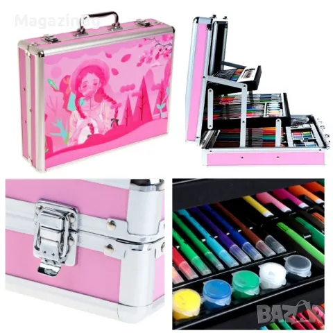 Комплект за рисуване в куфар, 158 части , снимка 3 - Рисуване и оцветяване - 49652275