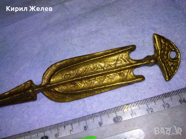 Стара ОГРОМНА КОЛЕКЦИОНЕРСКА ДЕКОРАТИВНА БРОНЗОВА ЛЪЖИЦА За ТЕМАТИЧЕН РЕТРО ИНТЕРИОР УКРАСА 42761, снимка 2 - Декорация за дома - 43919166