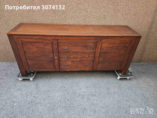 Контрабюфет изработен изцяло от масив с размери 198/50/81 см. Моля разгледайте и другите ми обяви. , снимка 3 - Бюфети - 48174846