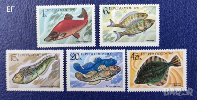 СССР, 1983 г. - пълна серия чисти марки, риби, 1*43