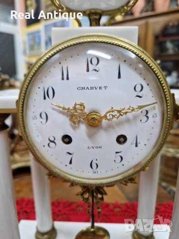 Красив антикварен френски каминен часовник , снимка 7 - Антикварни и старинни предмети - 43272311