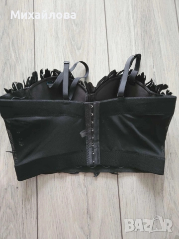 Черно бюстие с пера, снимка 2 - Корсети, бюстиета, топове - 52500261