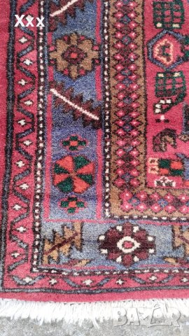 Ръчно тъкан вълнен Ирански килим.Антика за ценители., снимка 4 - Килими - 43698515