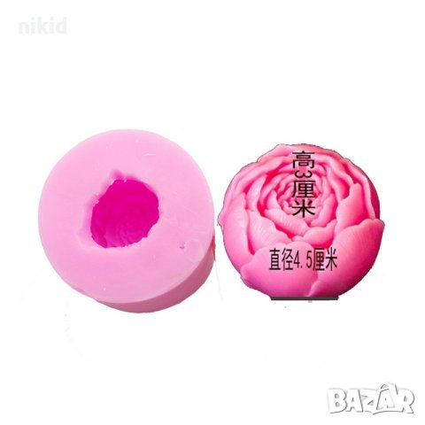 3D едър затворен Божур дълбок калъп силиконов молд форма фондан торта украса шоколад гипс сапун свещ, снимка 3 - Форми - 22131014