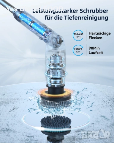 Leebein електрическа почистваща четка с 8 накрайника и 2 скорости, снимка 3 - Други инструменти - 53021122