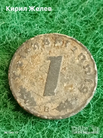 Две монети 1 райхсфенинг 1940г. Трети Райх Германия с свастика 53346, снимка 6 - Нумизматика и бонистика - 53147514