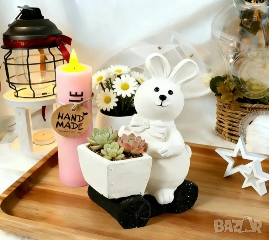 Молд кашпа заек с количка , снимка 5 - Форми - 53088675