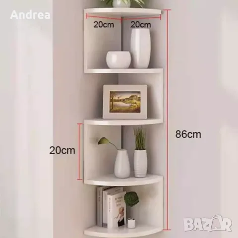 Многоредова ъглова етажерка за съхранение, снимка 2 - Етажерки - 48028741