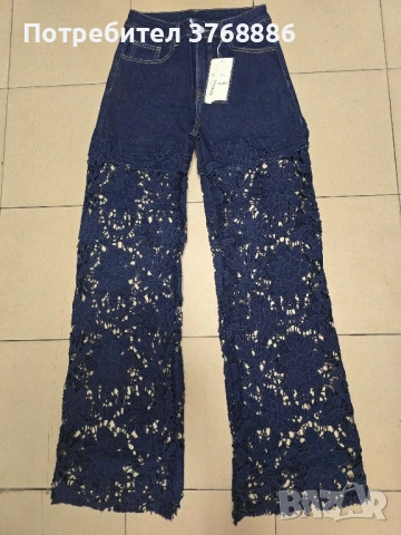 Страхотни дънки с дантела 🤍S,M,L  Най-добрата цена в интернет : 40€ 🌸, снимка 3 - Дънки - 53211212