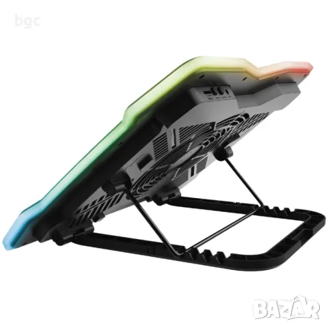  НОВ Охладител за лаптоп Trust GXT 1126 Aura, 17.3", Многоцветна подсветка, Вентилатор 200 мм, снимка 2 - Лаптоп аксесоари - 49469675