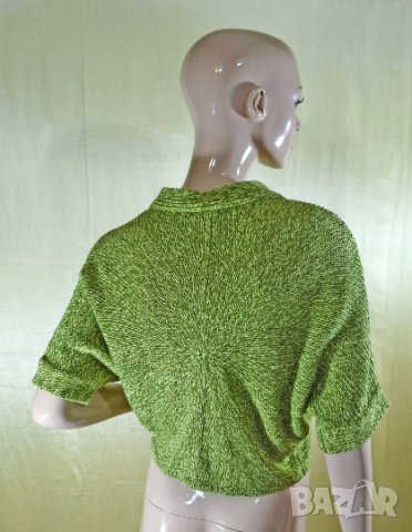 Betty Jackson дамска жилетка зелена лен и памук, снимка 4 - Жилетки - 33324522