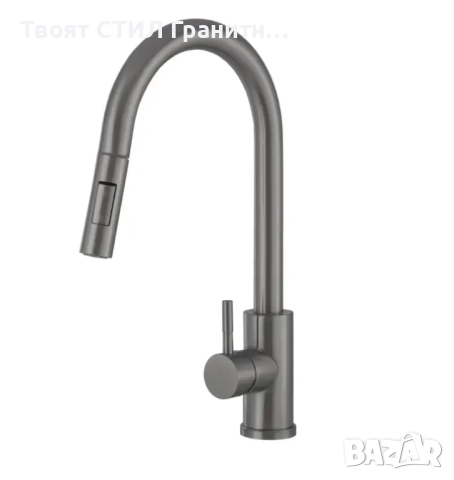 Титаниев смесител за кухня с издърпваща се глава - Модел 9600, снимка 3 - Смесители - 51492943