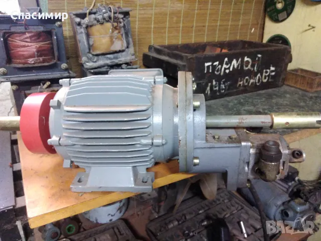 Ел двигател с хидравлична помпа 1,1kw на 1400об, снимка 3 - Електродвигатели - 47339485