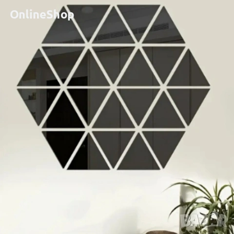 Комплект от 32 самозалепващи се акрилни огледала , 50x100 см, снимка 15 - Декорация за дома - 53581979