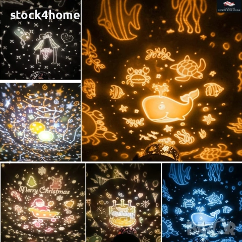 Нощна лампа за деца Планетариум, зайче, сладък дизайн, с проектор и музика, Bluetooth, снимка 5 - Детски нощни лампи - 52327967