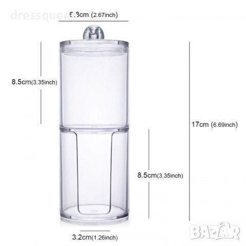 1918 Прозрачен Органайзер за Клечки за Уши и Памучни Тампони, снимка 9 - Други - 37357088