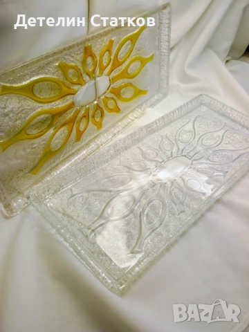 Стъклени винтидж плата Walther Glass 2 бр., снимка 10 - Чинии - 51965951