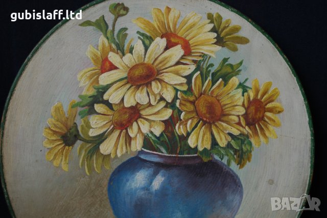 Стара картина, ваза с цветя, Б. Филевъ, 1930-те год., снимка 2 - Картини - 32649502