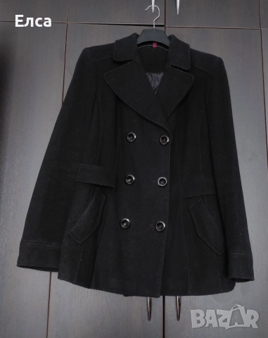Дамско черно палто