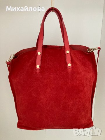 Кожена чанта Zee Lane, естествен велур и кожа, оригинал, снимка 3 - Чанти - 37334918