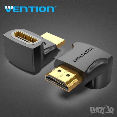 Адаптер HDMI прав ъгъл 270 градуса M/F - Vention-AINB0, снимка 11 - Кабели и адаптери - 43022093