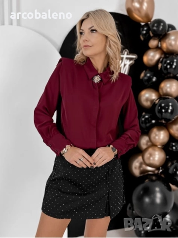 Дамска риза с дълги ръкави MACEIO, 4цвята , снимка 2 - Ризи - 52666831