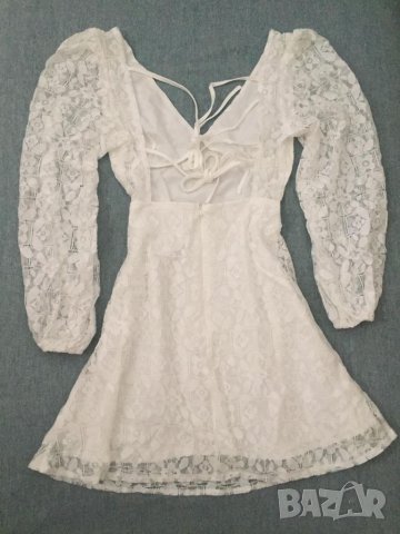 Бяла дантелена рокля уникална, снимка 8 - Рокли - 39882051