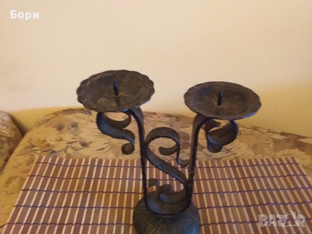 Свещник от ковано желязо, снимка 2 - Декорация за дома - 28982328