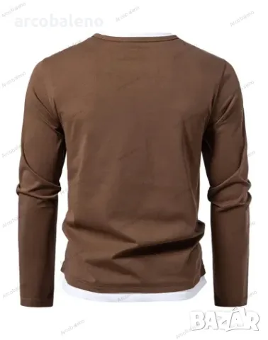 Фалшива двуслойнa мъжка тениска с V-образно деколте и шевове, 4цвята , снимка 4 - Тениски - 48458438