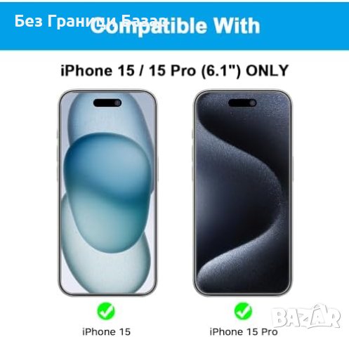 Ново Защитно Фолио iPhone 15/15 Pro - Анти-поглед Лесен Монтаж, снимка 6 - Фолия, протектори - 43498193