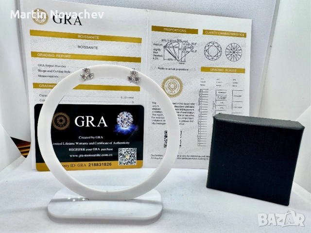 Сребърни обеци с мойсанит (Диамант) 0.6 карата, снимка 3 - Обеци - 52933340