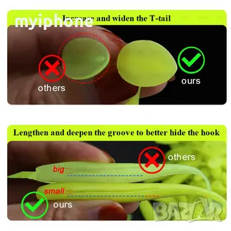 QXO 10 бр./Партида Меки примамки Силиконова стръв 7 см 2 г  за риболов , снимка 4 - Стръв и захранки - 48495701