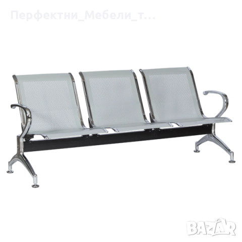 Метална посетителска пейка за чакалня 5 места,пейка петица,пейка за 5 човека, снимка 2 - Градински мебели, декорация  - 52565326