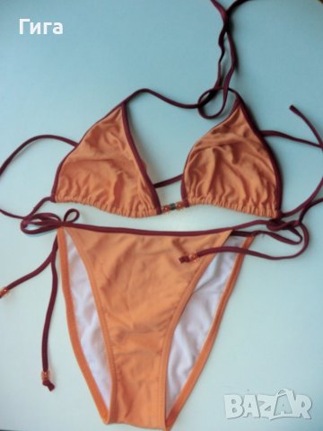 бански от две части оранжев чашка В, снимка 1